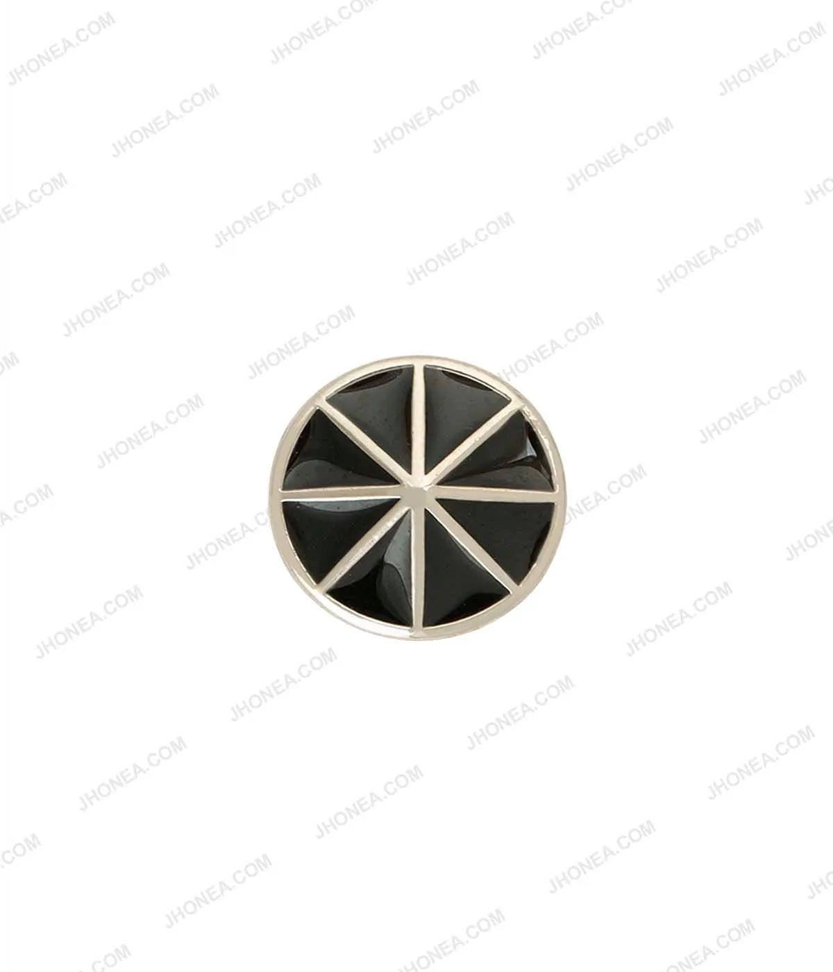 Black Enamel Shiny Wheel Design Surface Shirt Buttons