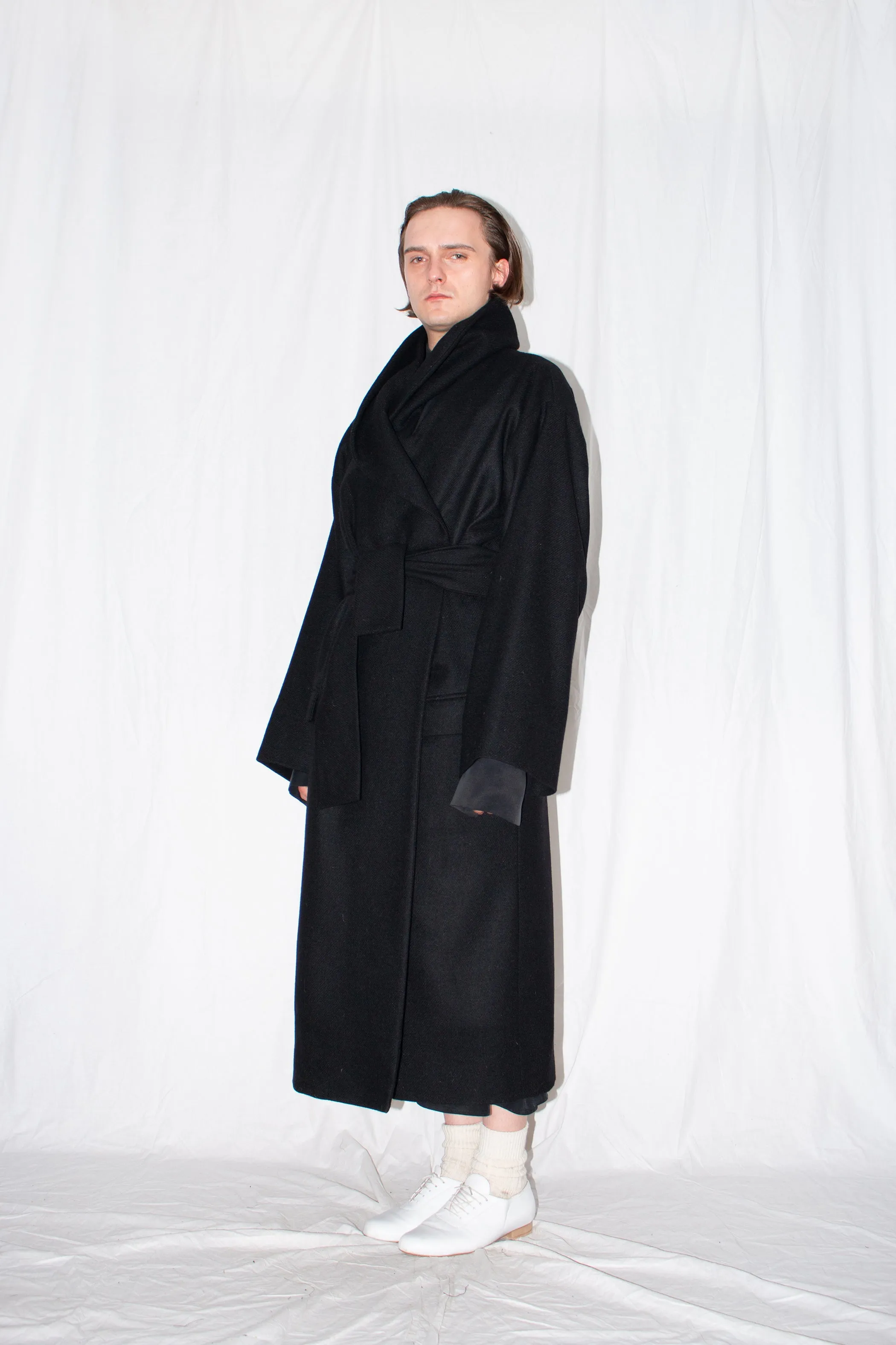 Black Oversized Shawl Coat