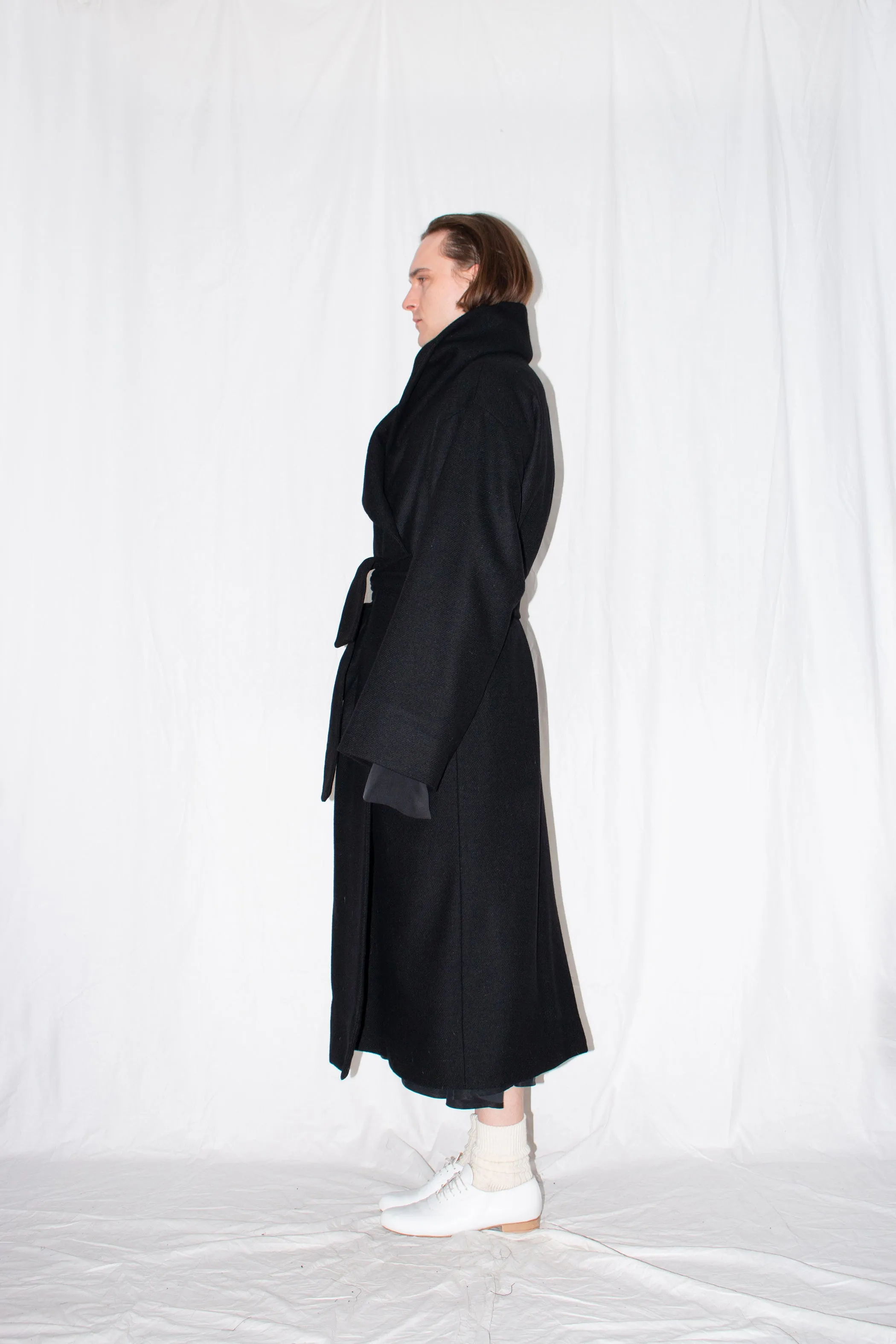 Black Oversized Shawl Coat