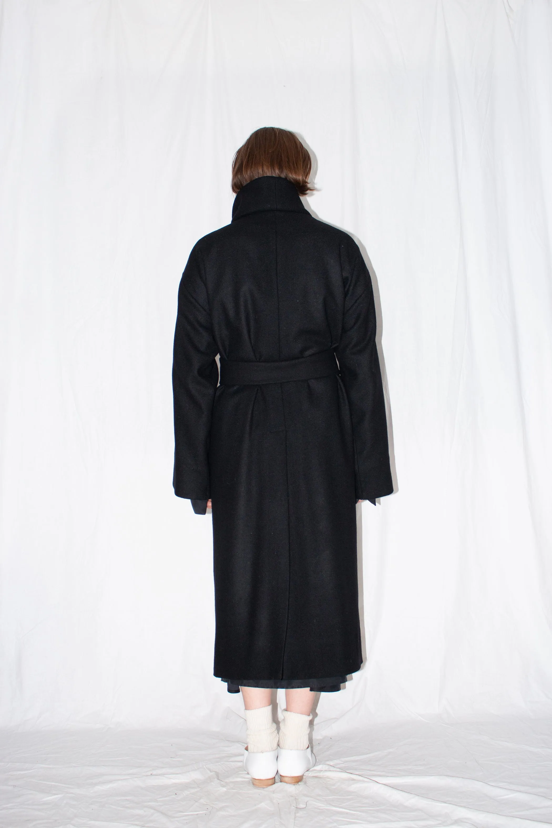 Black Oversized Shawl Coat