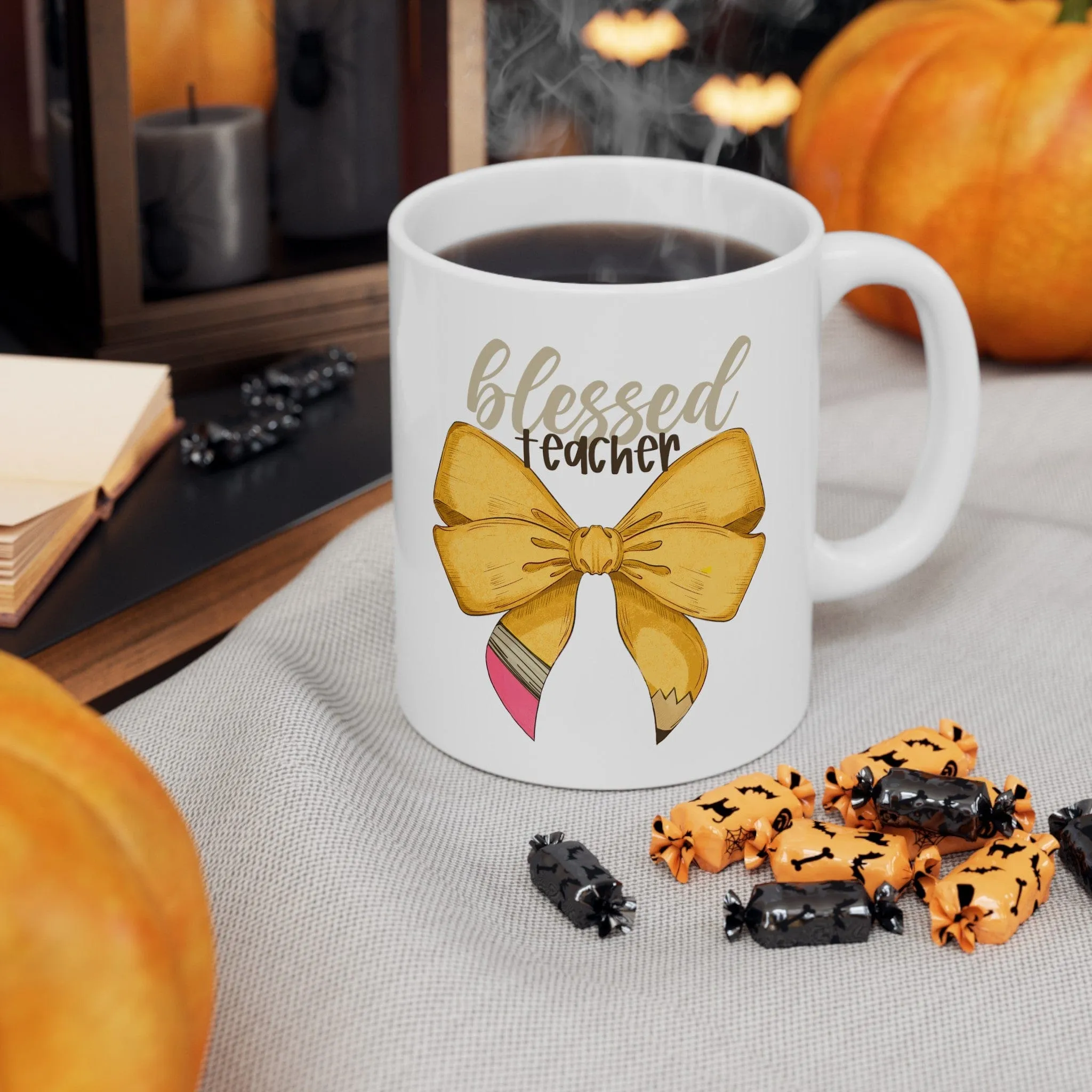 Blessed Teacher Bow 11oz Mug