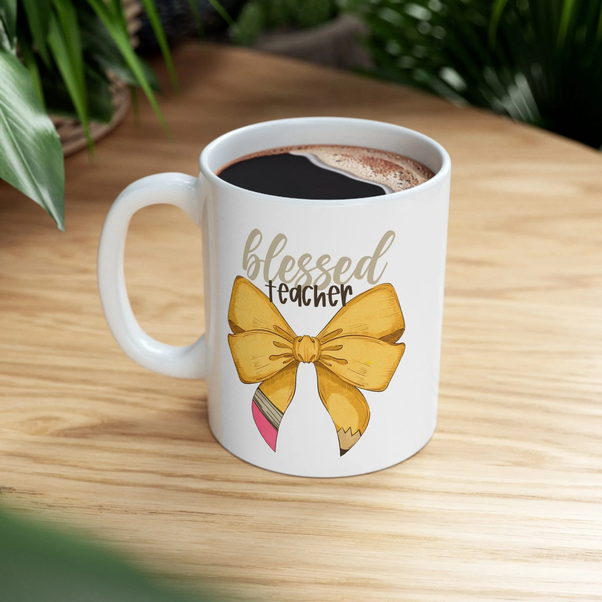 Blessed Teacher Bow 11oz Mug