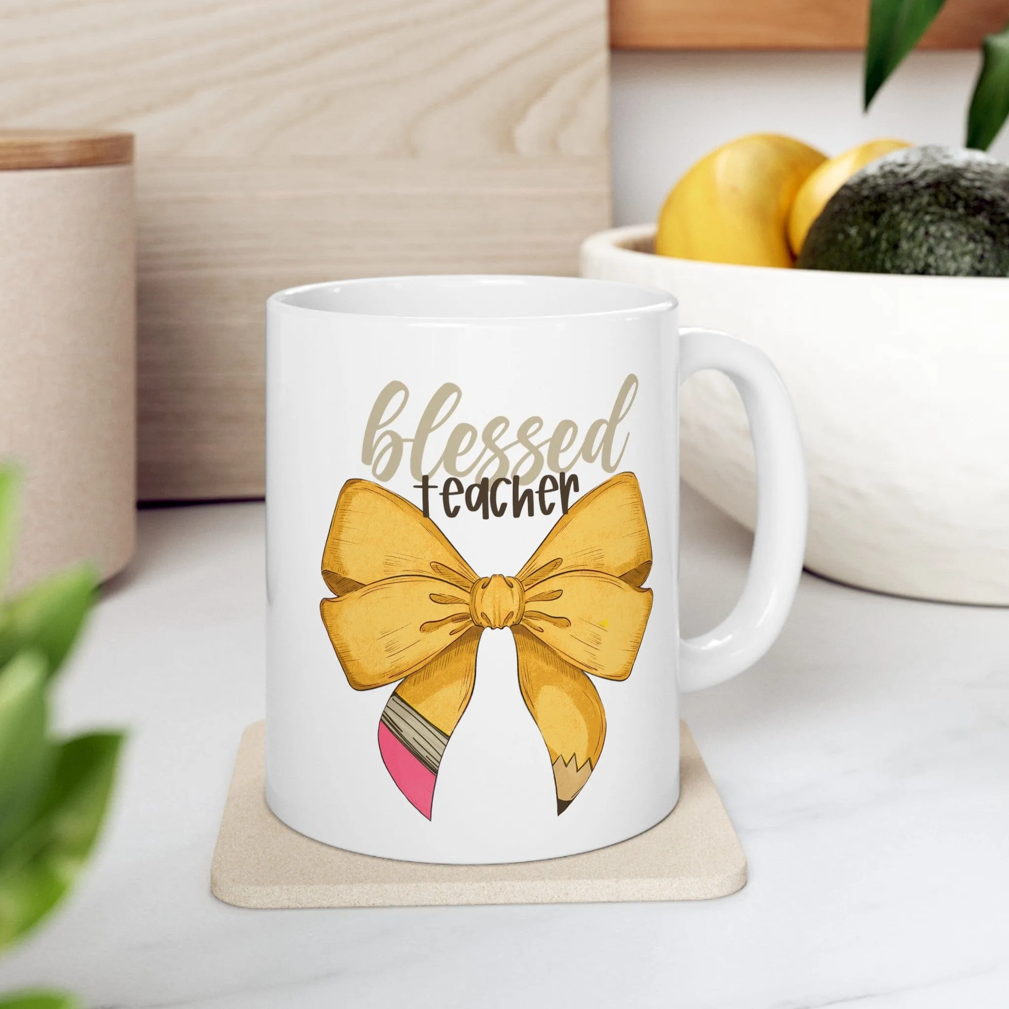 Blessed Teacher Bow 11oz Mug