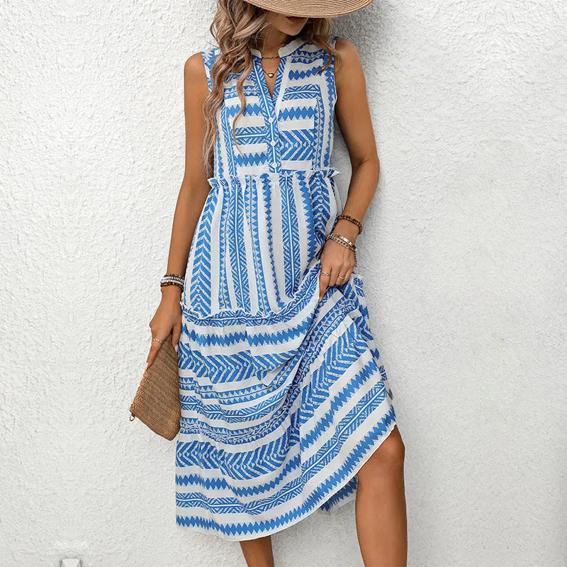 Bohemian Sleeveless Resort Dresses Wholesale Womens Clothing N3824050700029