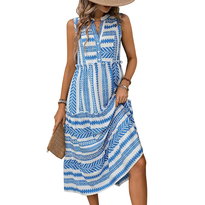 Bohemian Sleeveless Resort Dresses Wholesale Womens Clothing N3824050700029