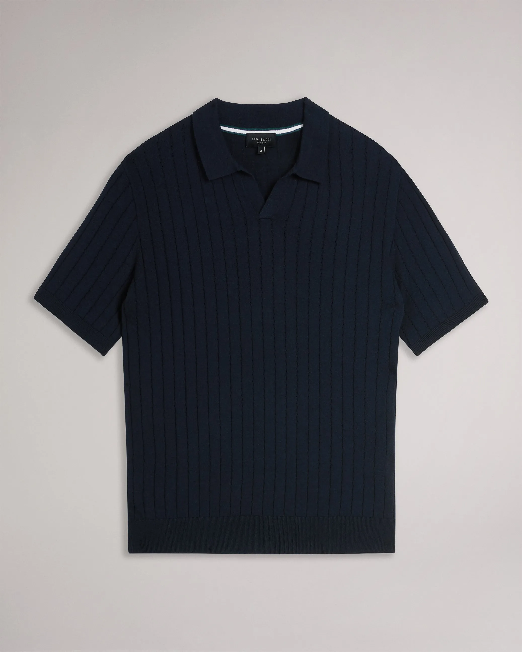 Botany Short Sleeve Open Collar Polo Shirt Navy