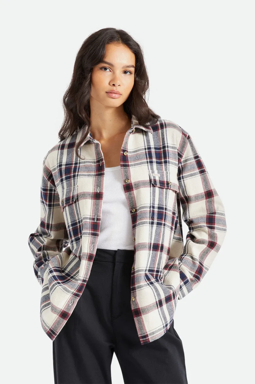 Bowery Boyfriend L/S Flannel - Dove/Mahogany