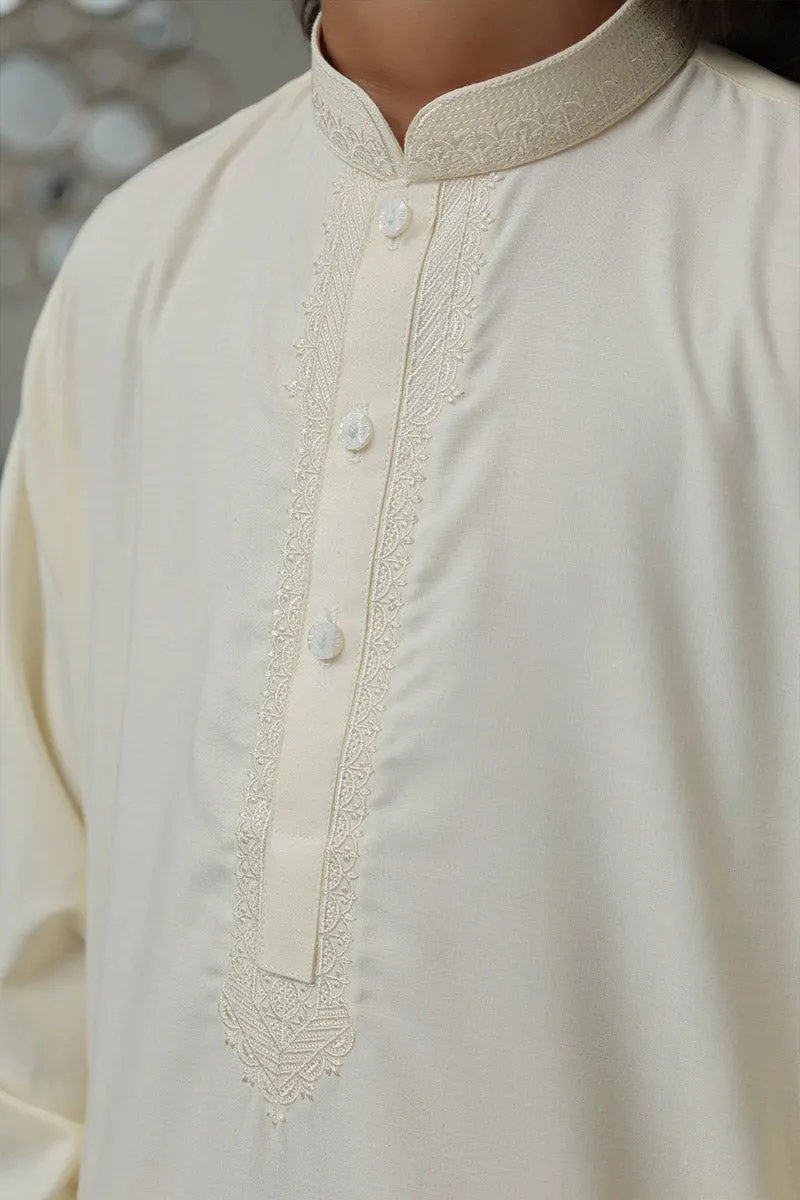 Boy Wash n Wear Kameez Shalwar Cream