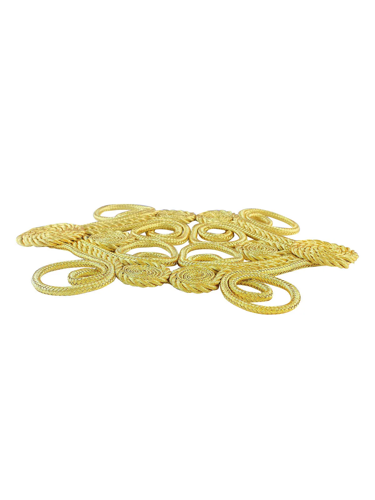 Braided Cord Shiny Metallic Golden Patch