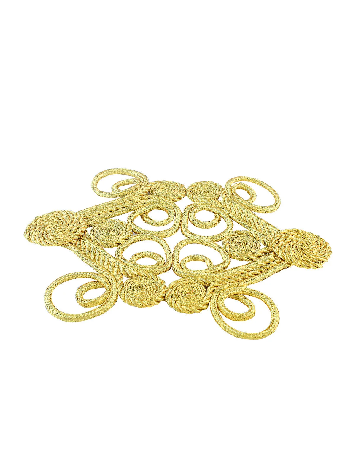 Braided Cord Shiny Metallic Golden Patch