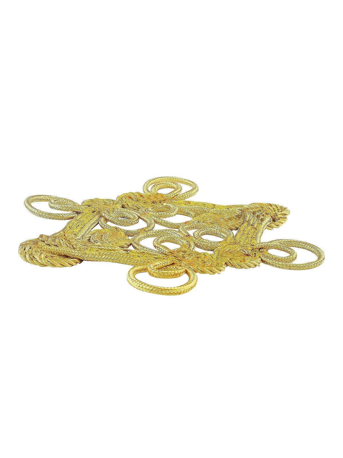 Braided Cord Shiny Metallic Golden Patch