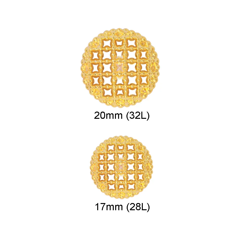 Bright Gold Checks Design Surface Downhole Metal Buttons