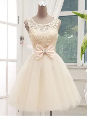 Brilliant Lace & Tulle Scoop Neckline A-line Homecoming Dresses HD250