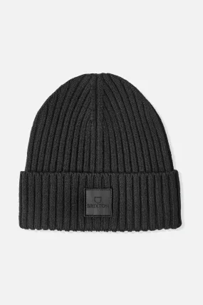 BRIXTON Alpha Square Merino Wool Beanie Black