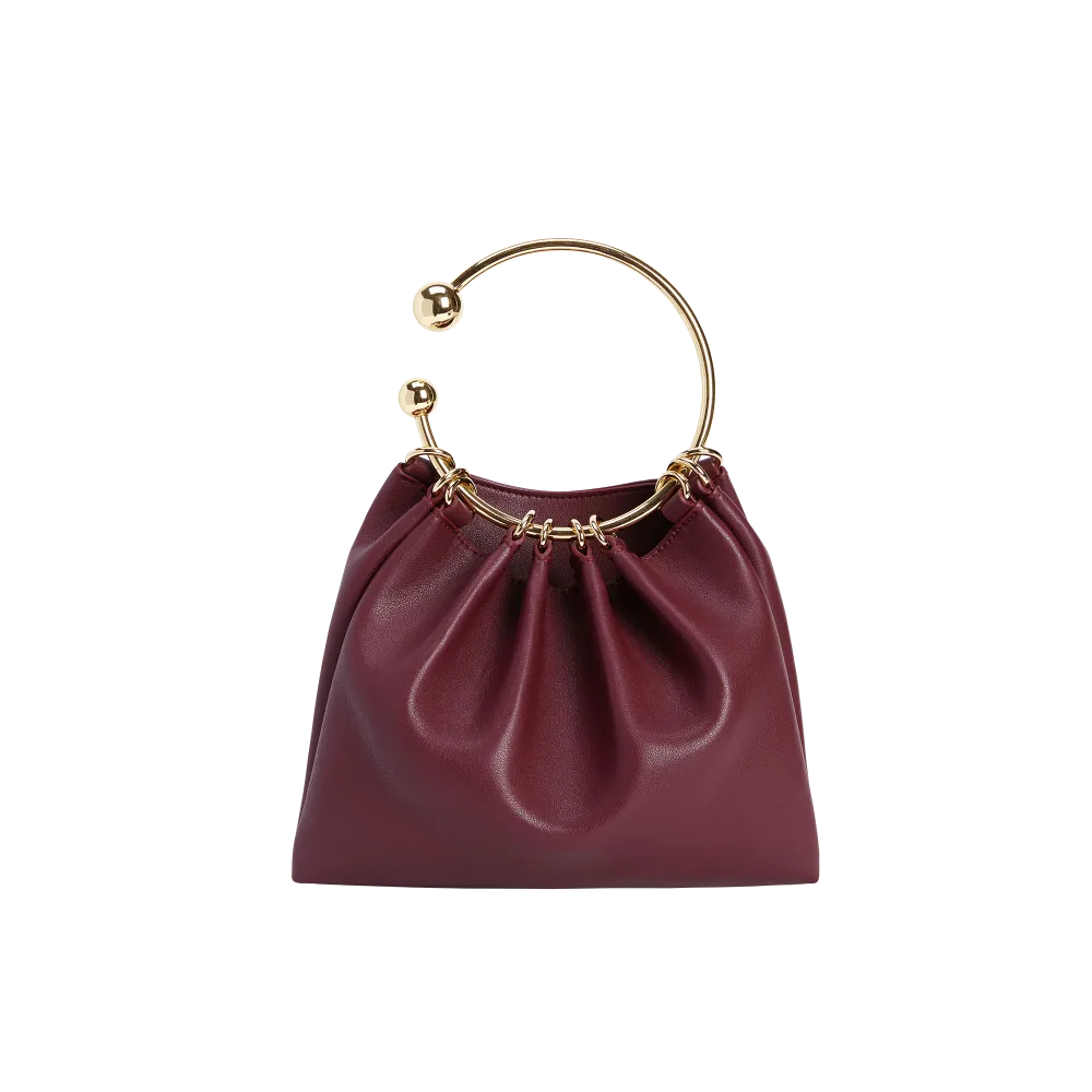 Burgundy Ring Handle Bag ( Pre-Order Only. Will Ship Late Sep.)