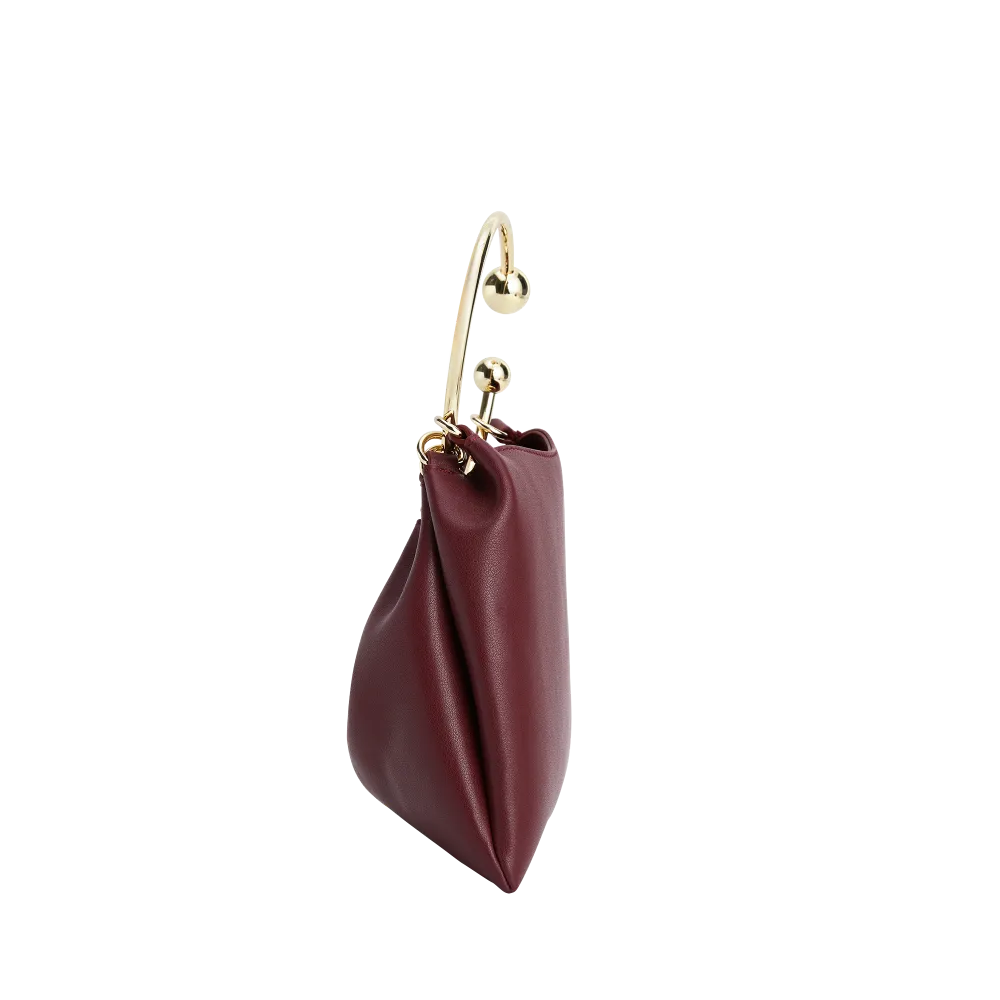 Burgundy Ring Handle Bag ( Pre-Order Only. Will Ship Late Sep.)