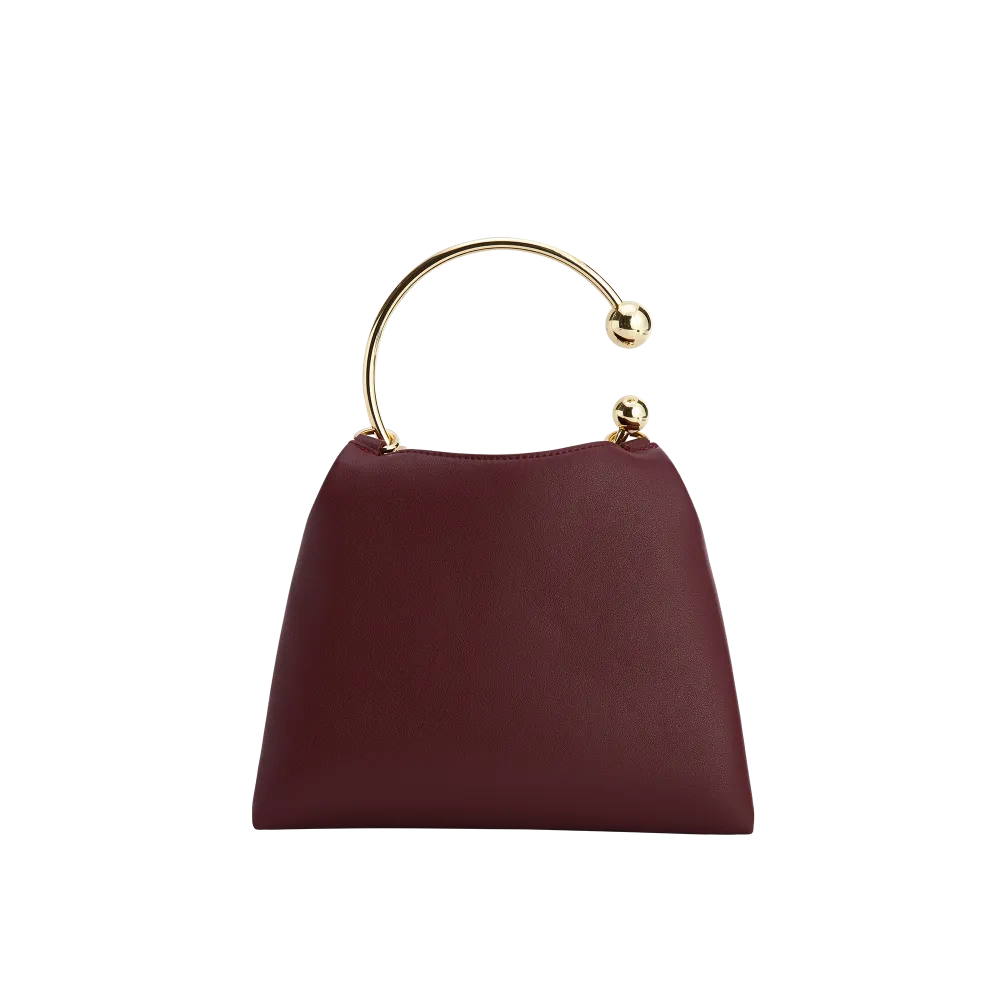 Burgundy Ring Handle Bag ( Pre-Order Only. Will Ship Late Sep.)