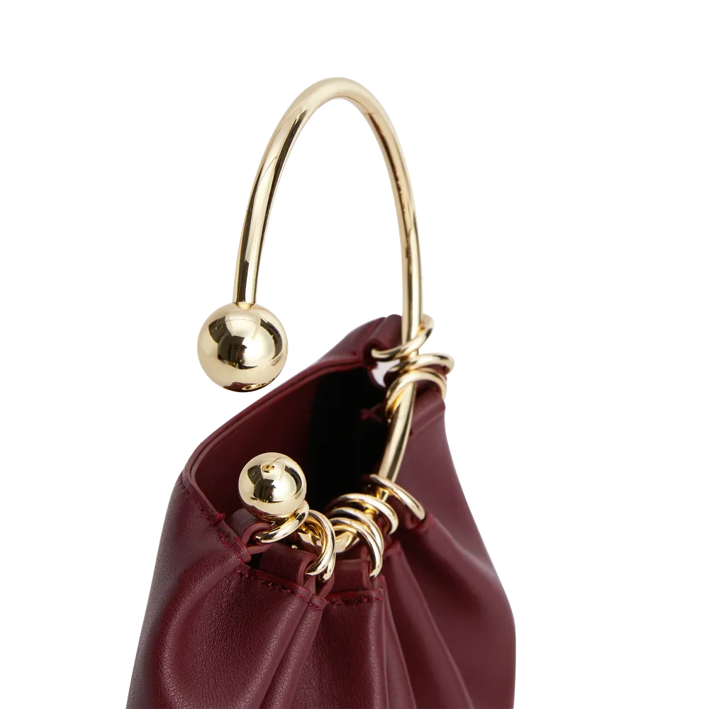 Burgundy Ring Handle Bag ( Pre-Order Only. Will Ship Late Sep.)