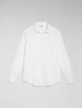 Calvin Klein Men's Solid Stretch Slim Woven Shirt Brilliant White 40CM100 541