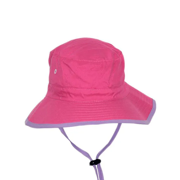 Cancer Council Kids Charlie Bucket Hat - Hot Pink/Purple