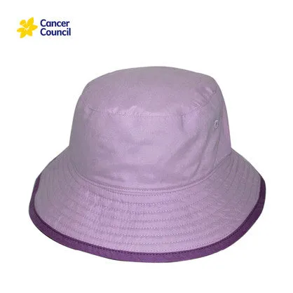 Cancer Council Kids Charlie Bucket Hat - Lilac/Purple