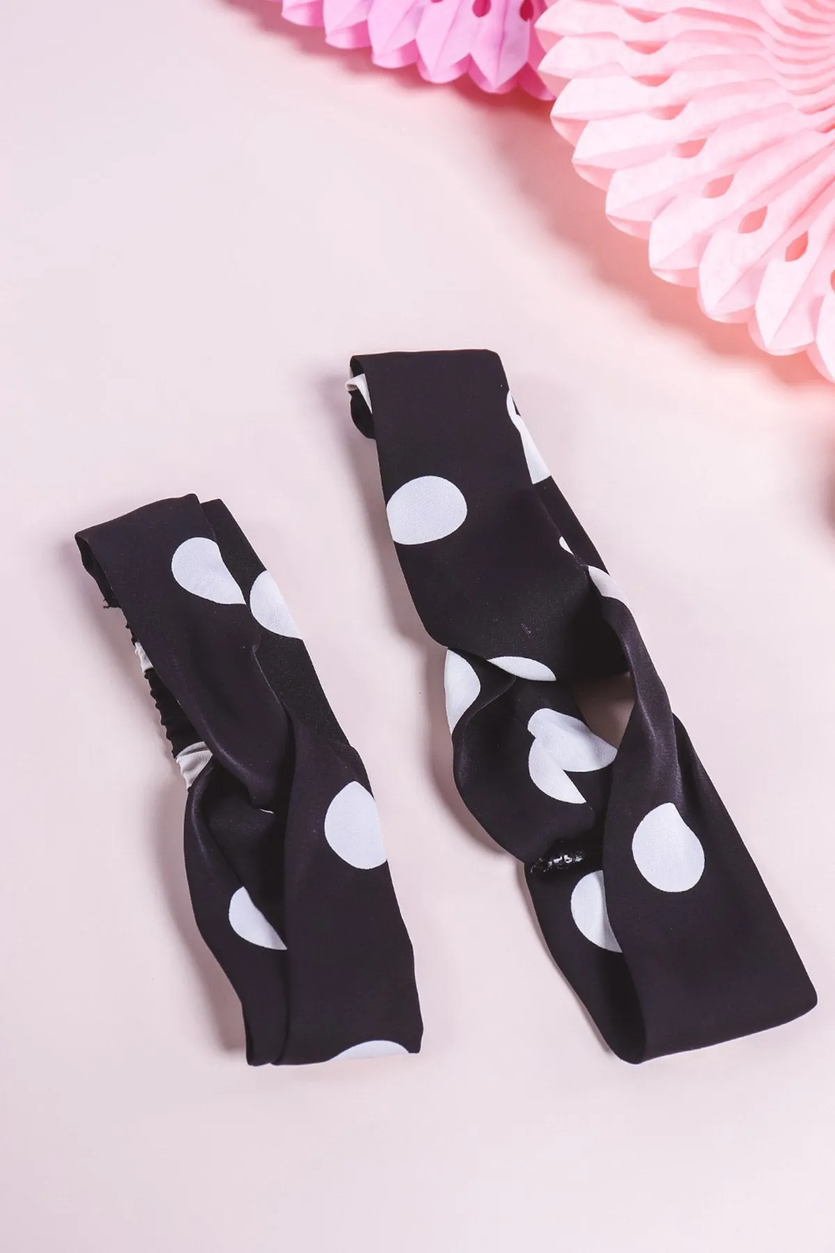 CANDY ELVES POLKA DOT HEAD BAND IN BLACK