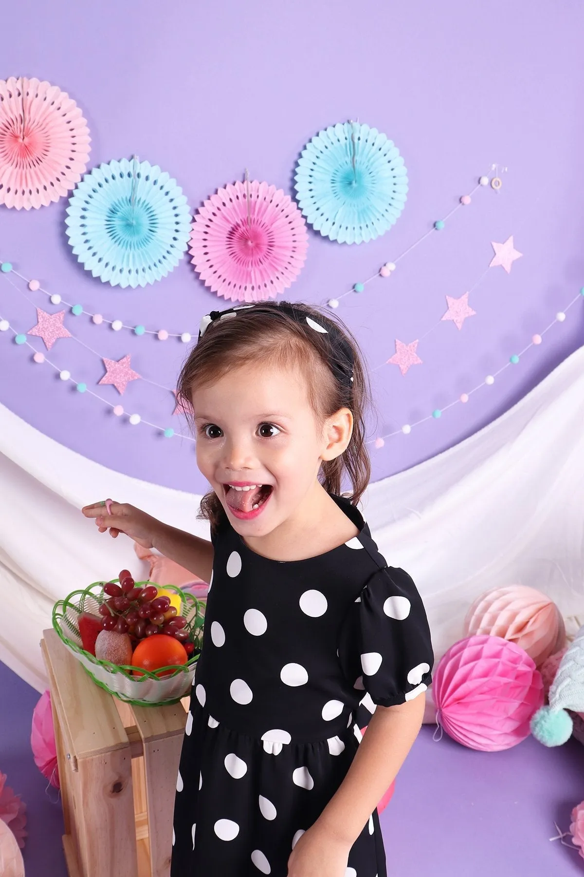 CANDY ELVES POLKA DOT HEAD BAND IN BLACK