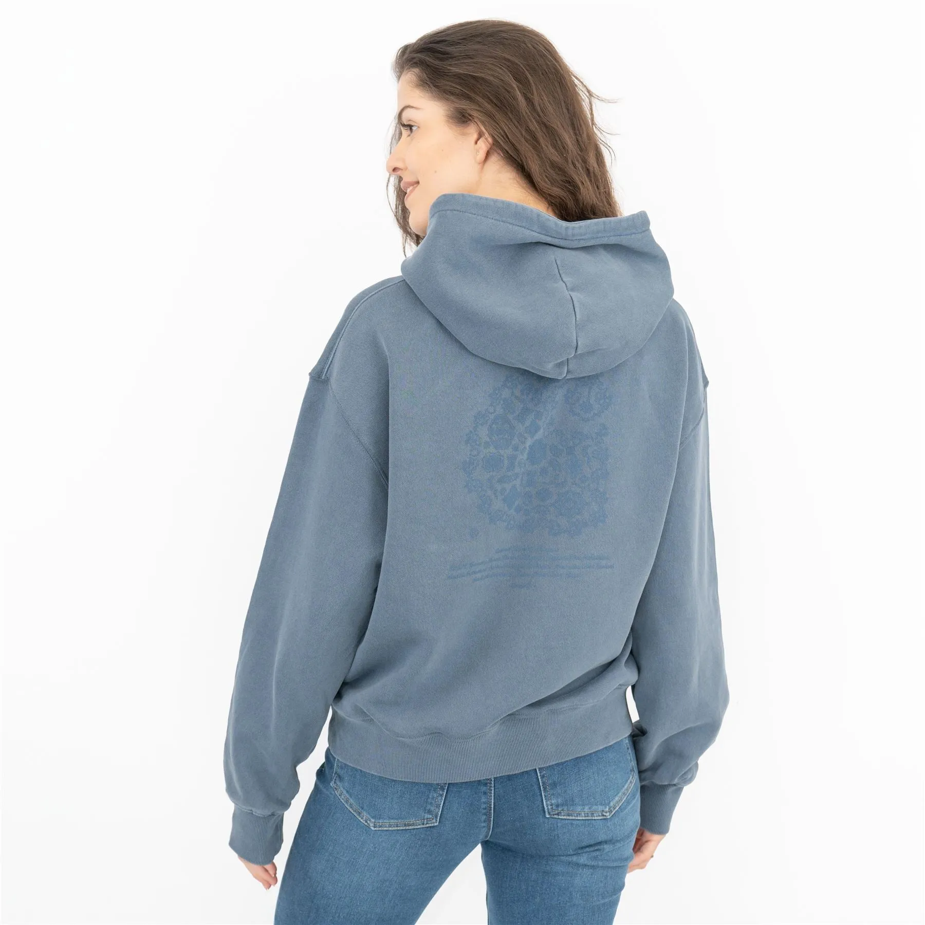 Carhartt Women Hoodie Long Sleeve Casual Blue Hooded Sweat Tops