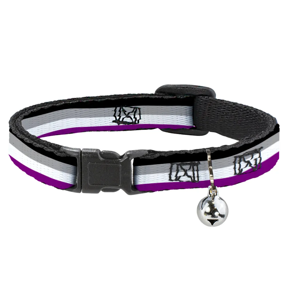 Cat Collar Breakaway - Flag Asexual Black Gray White Purple by Buckle-Down