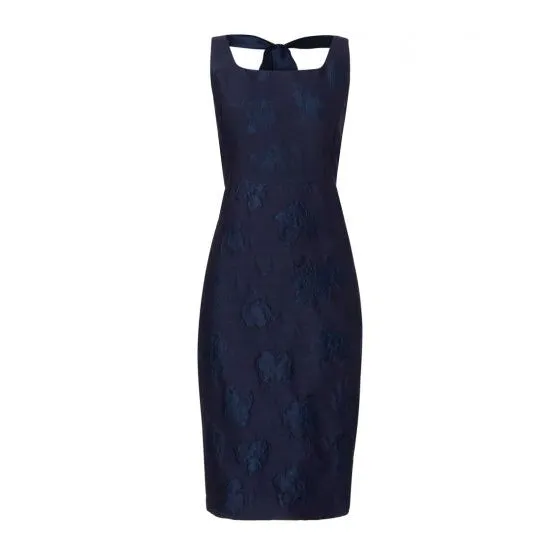 Catherine Rose Jacquard Blue Dress