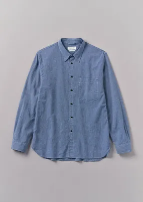 Chambray Cotton Linen Shirt | Dusty Navy