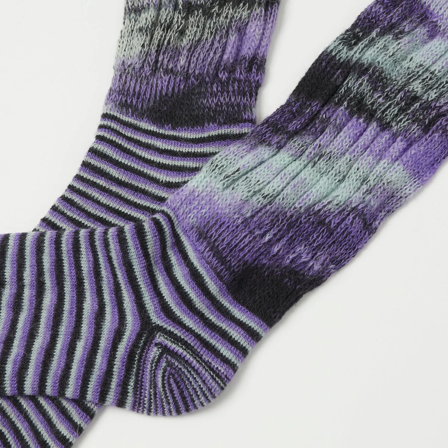 Chamula Loose Rib Socks - Plum