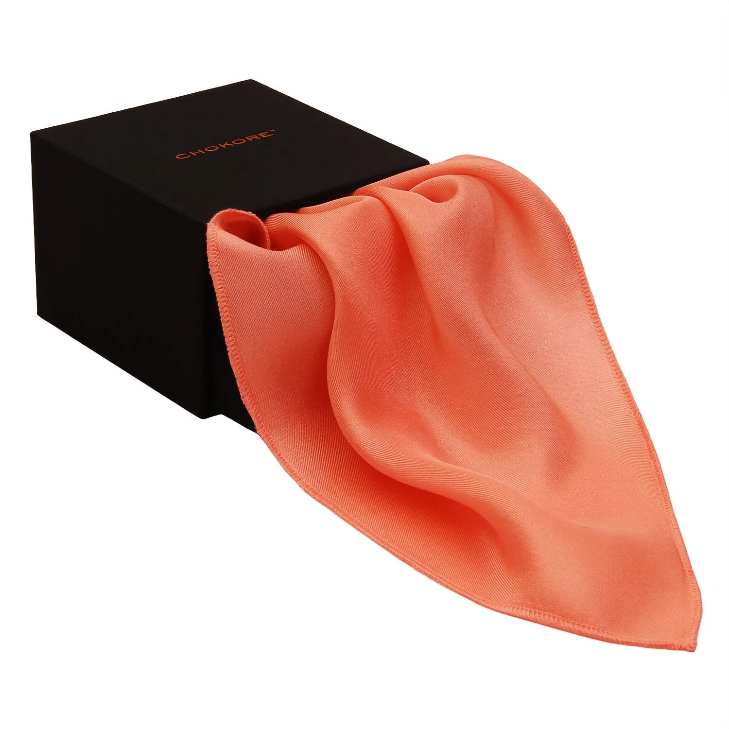 Chokore Apricot Colour Pure Silk Pocket Square, from the Solids Line