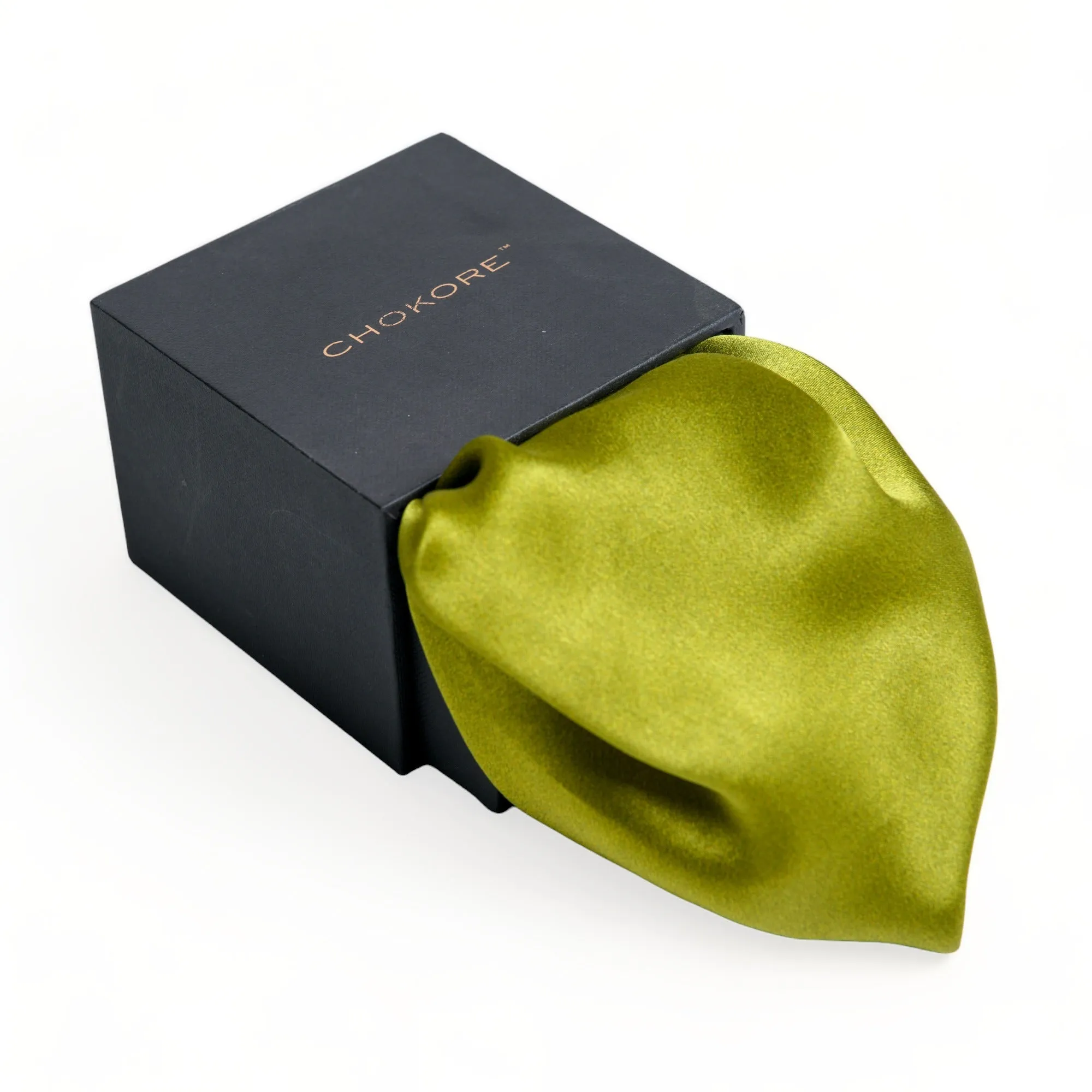 Chokore Olive Green Silk Pocket Square - Solid Range