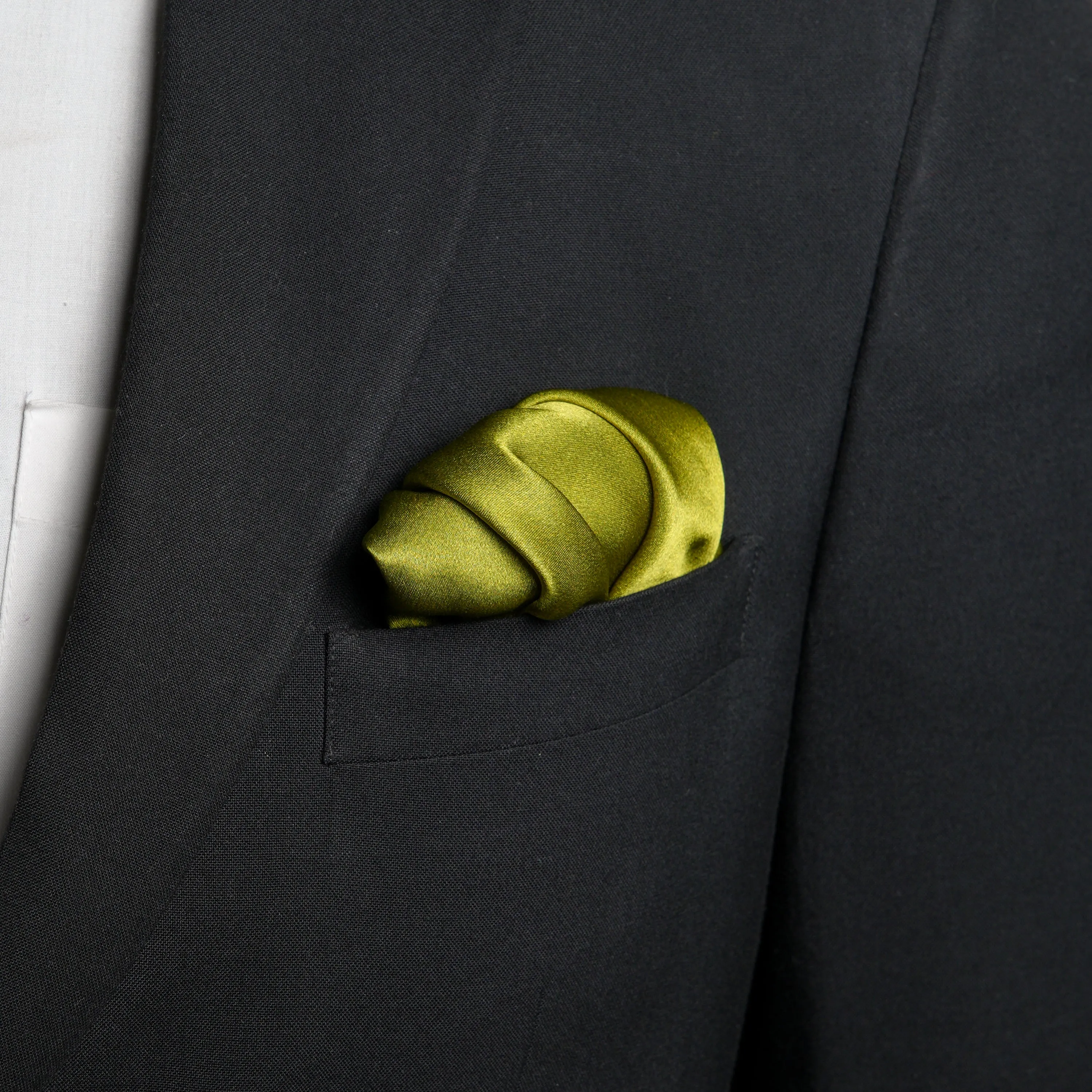 Chokore Olive Green Silk Pocket Square - Solid Range