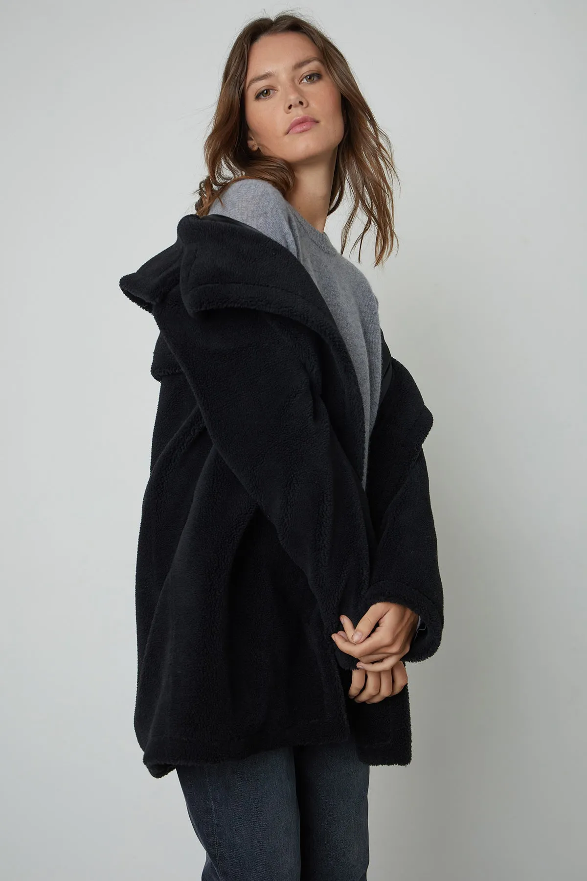 CHRISTINE FAUX SHERPA COAT