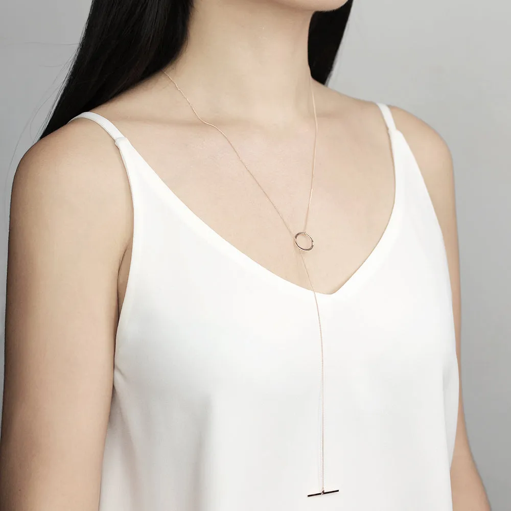 Circle thread Necklace - 14K/ 18K Gold