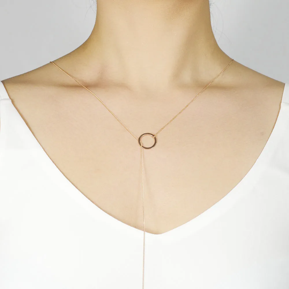 Circle thread Necklace - 14K/ 18K Gold