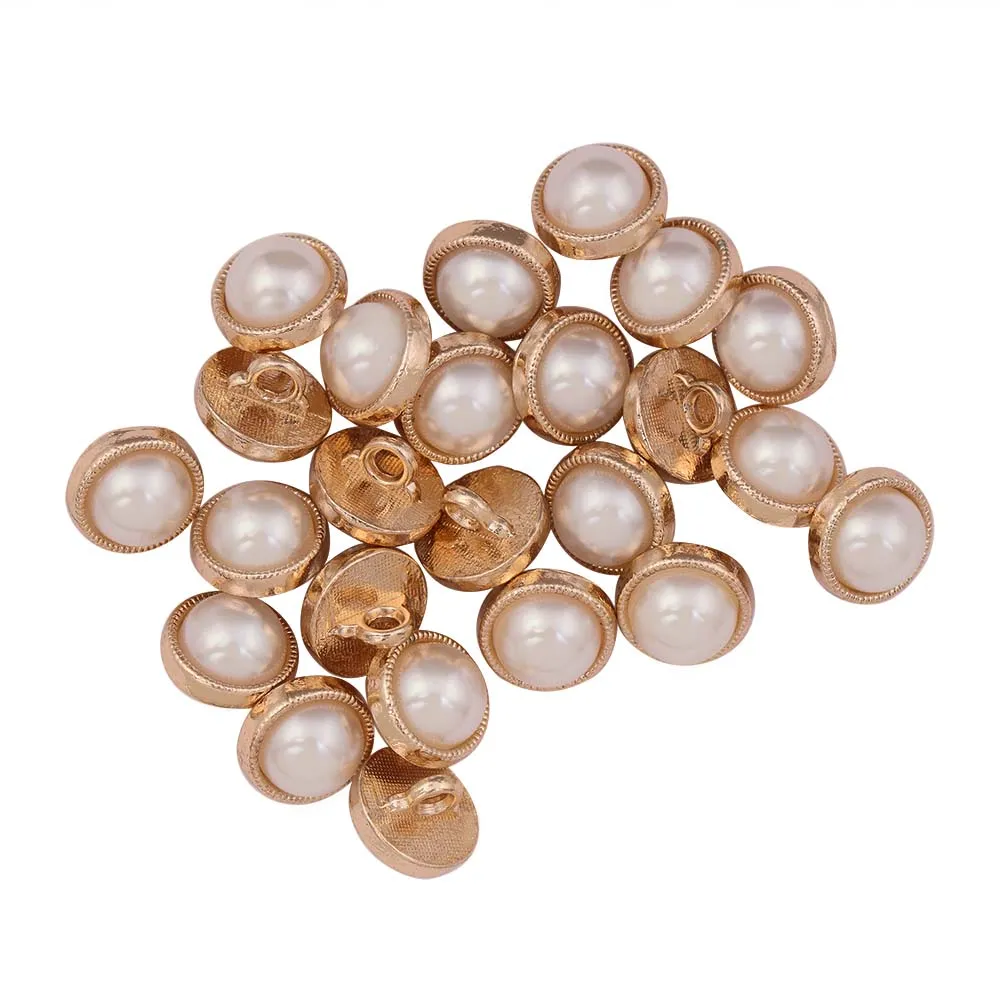 Classic 10mm (16L) Shiny Gold Pearl Buttons for Ladies Wear