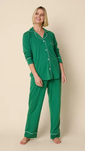 Classic Pima Knit Long-Sleeved Pajama - Pine