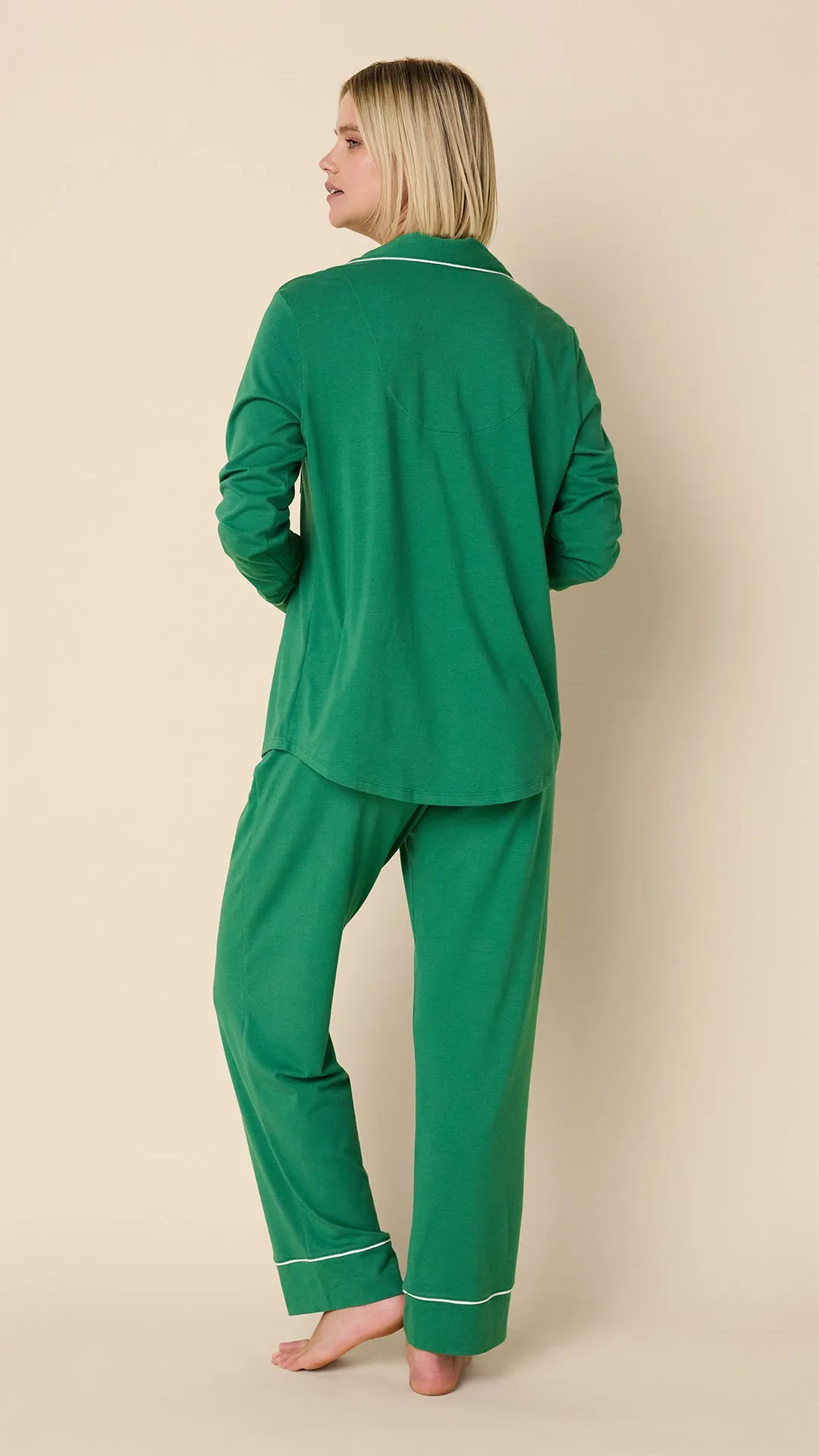 Classic Pima Knit Long-Sleeved Pajama - Pine