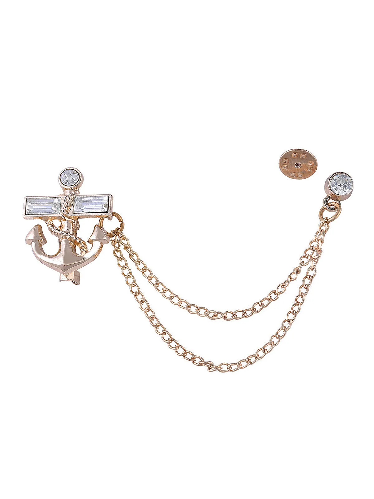 Classic Unisex Anchor with Chain Fashion Brooch