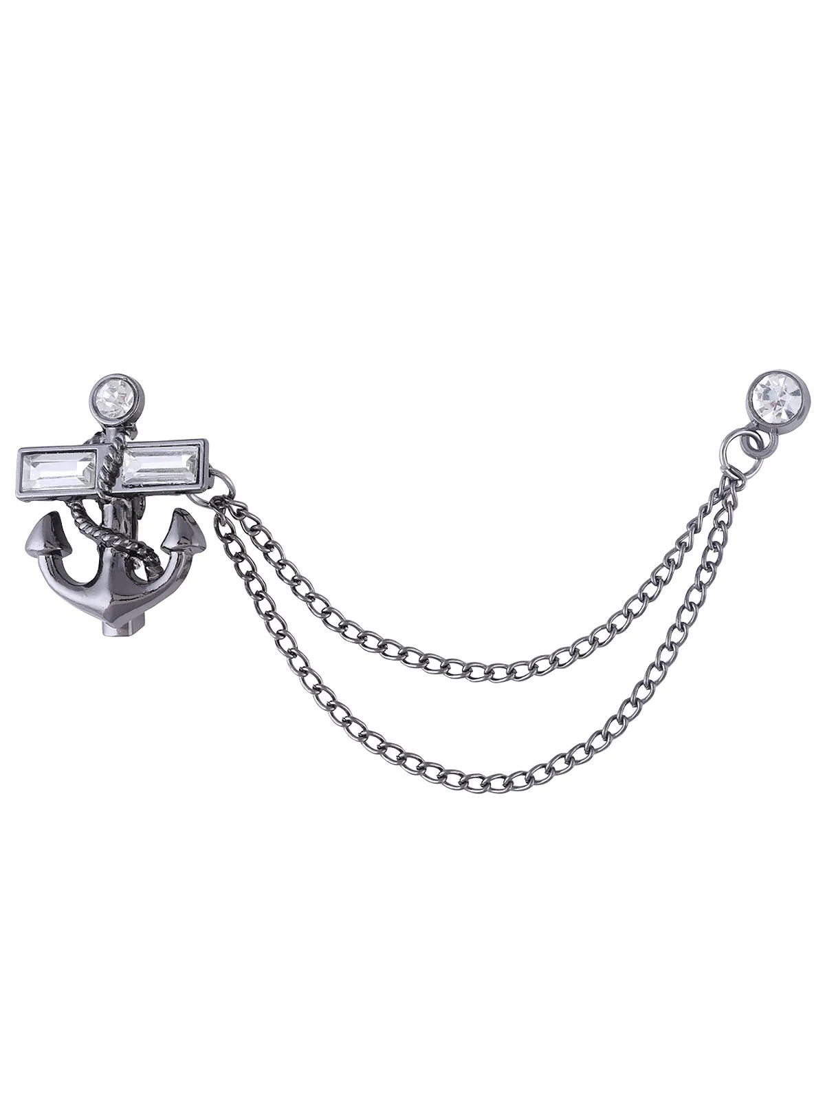 Classic Unisex Anchor with Chain Fashion Brooch