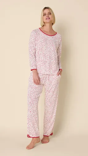 Confetti Dot Pima Knit Simple Set - Red