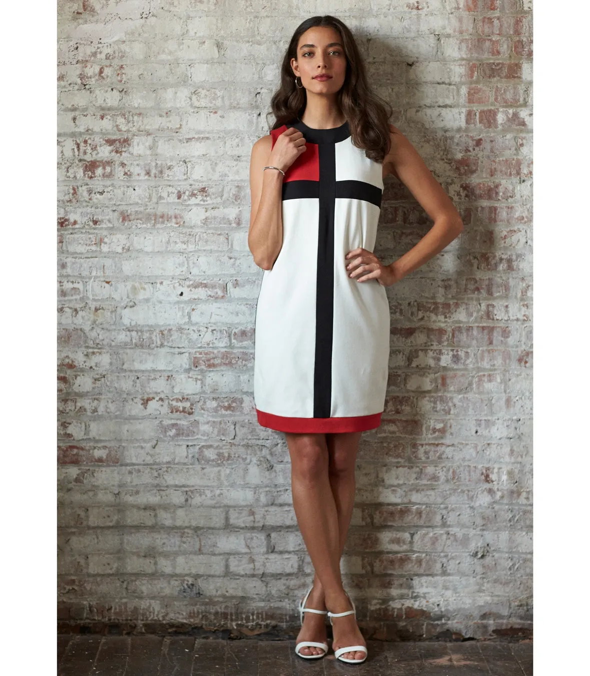 Cotton Pique Color Block Dress