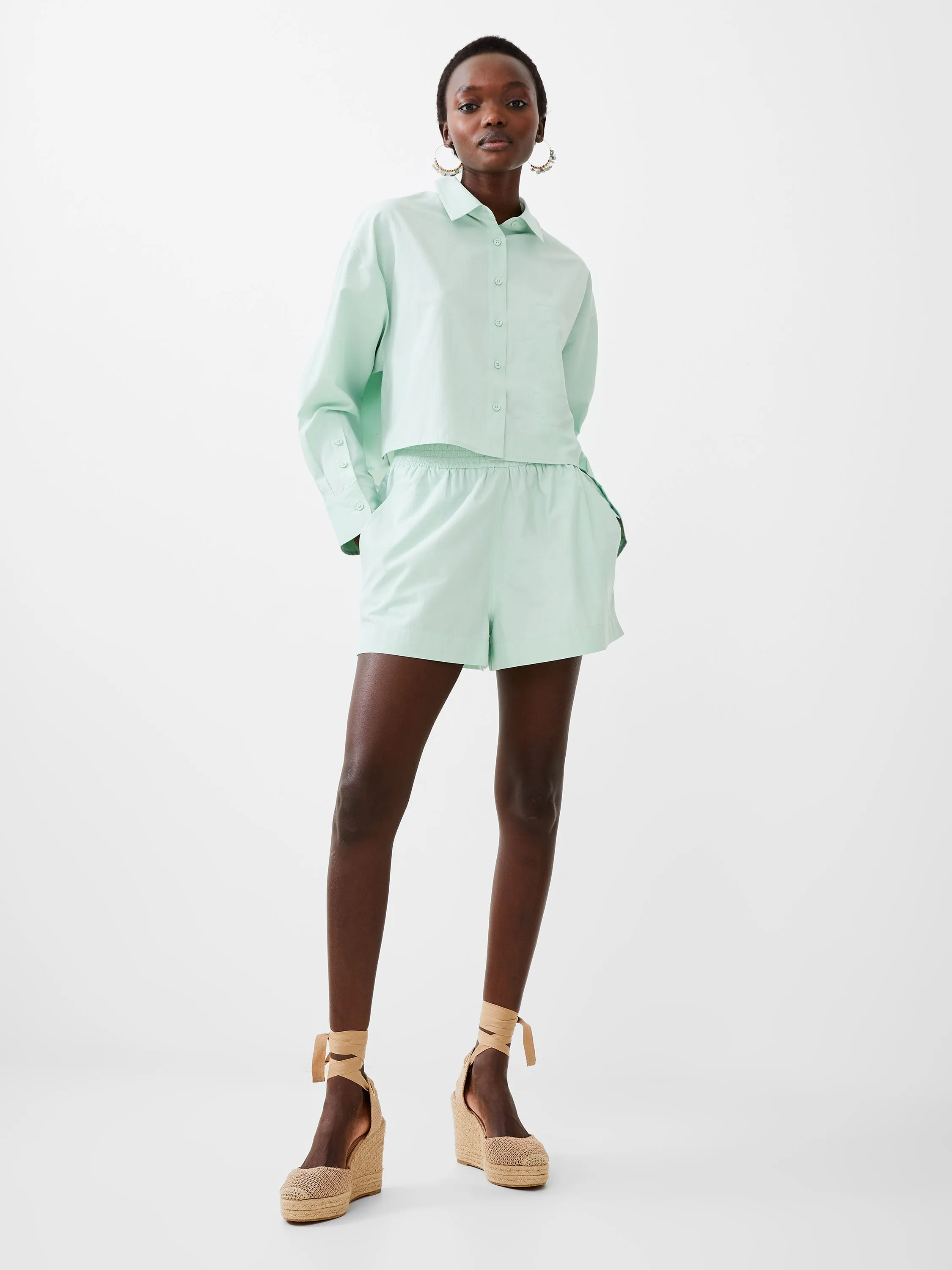 Cropped Poplin Shirt