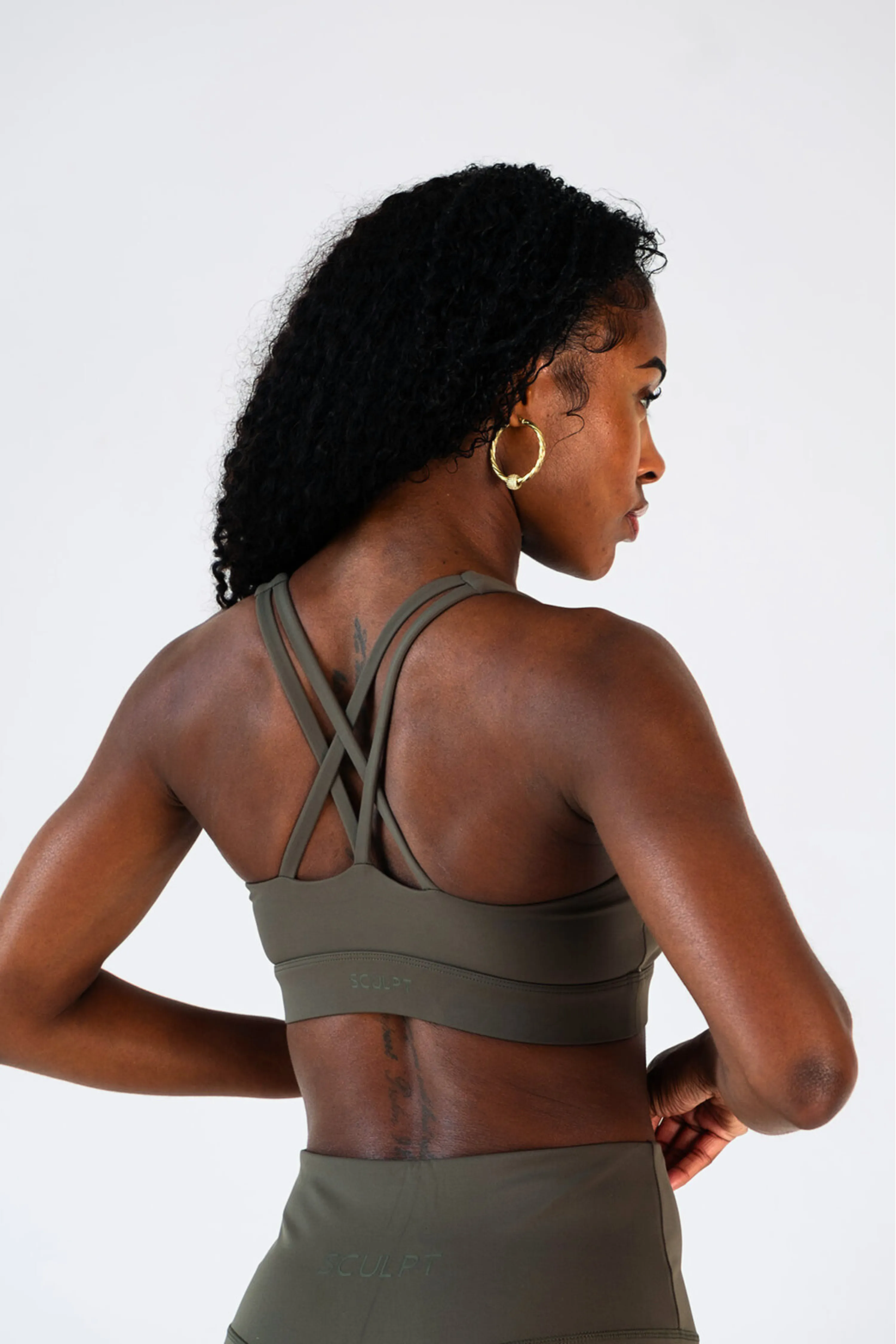 Cross Back Sports Bra Deep Pine