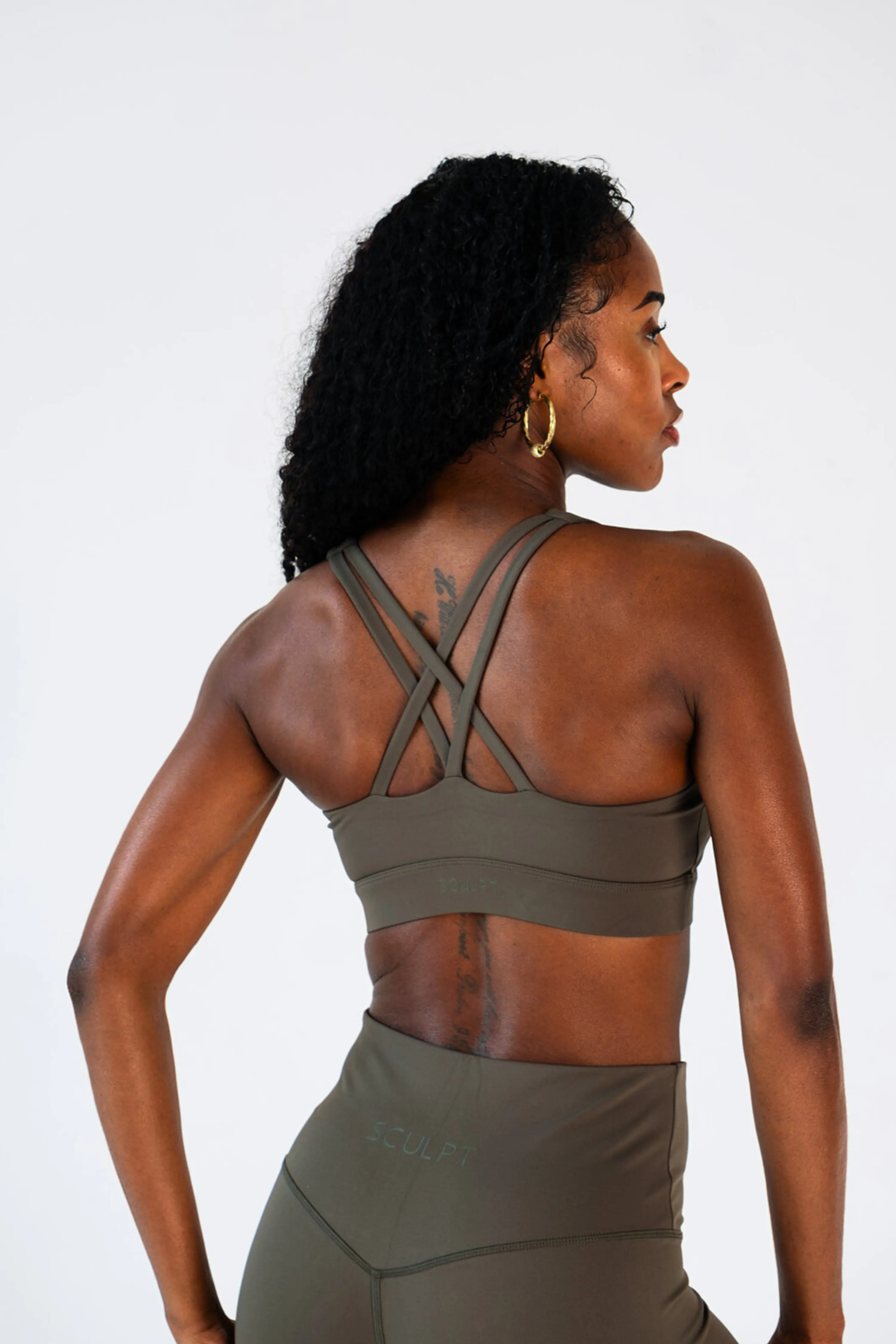 Cross Back Sports Bra Deep Pine