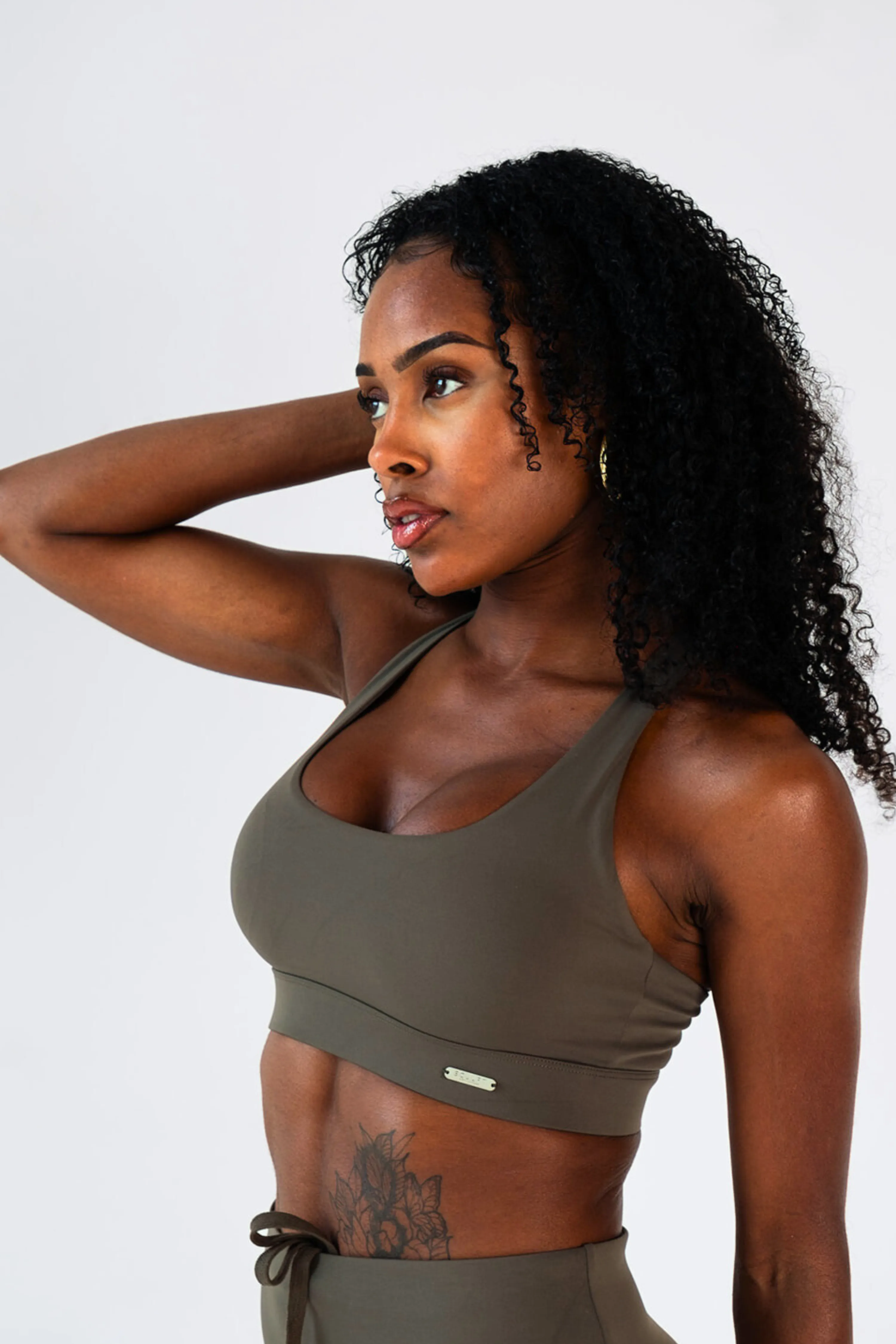 Cross Back Sports Bra Deep Pine