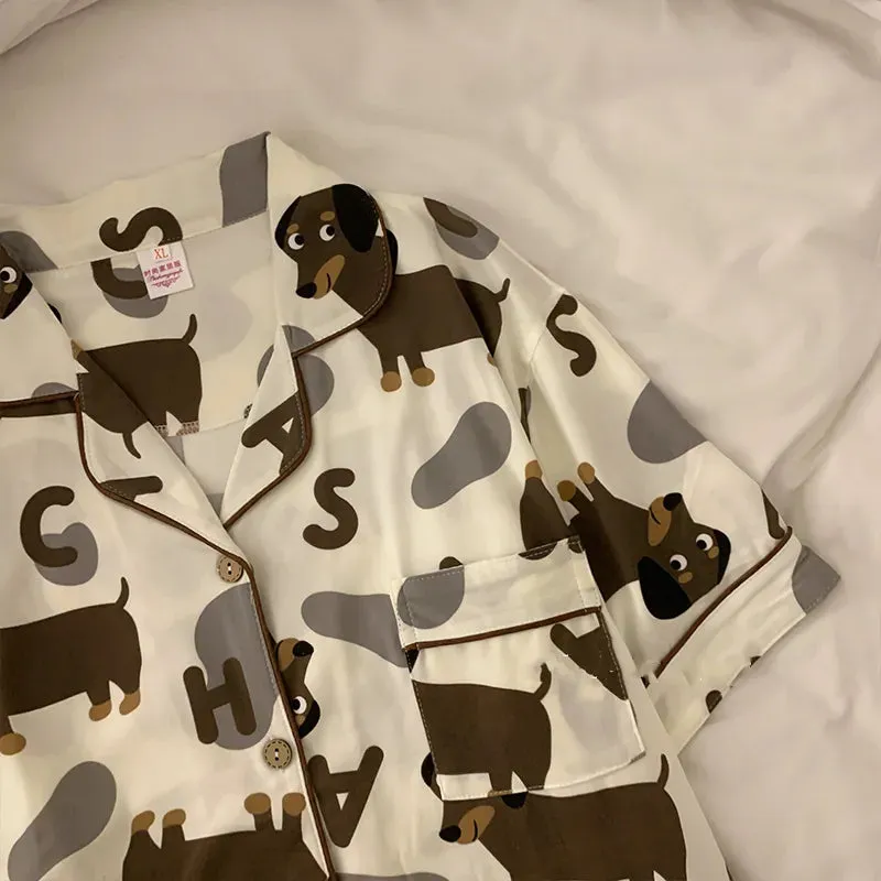 Cute Dachshund Pajama Set for Women